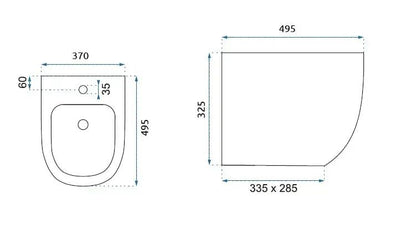 WC Schüssel Carlo Flat Mini Rimless + Bidet Carlo Mini 11