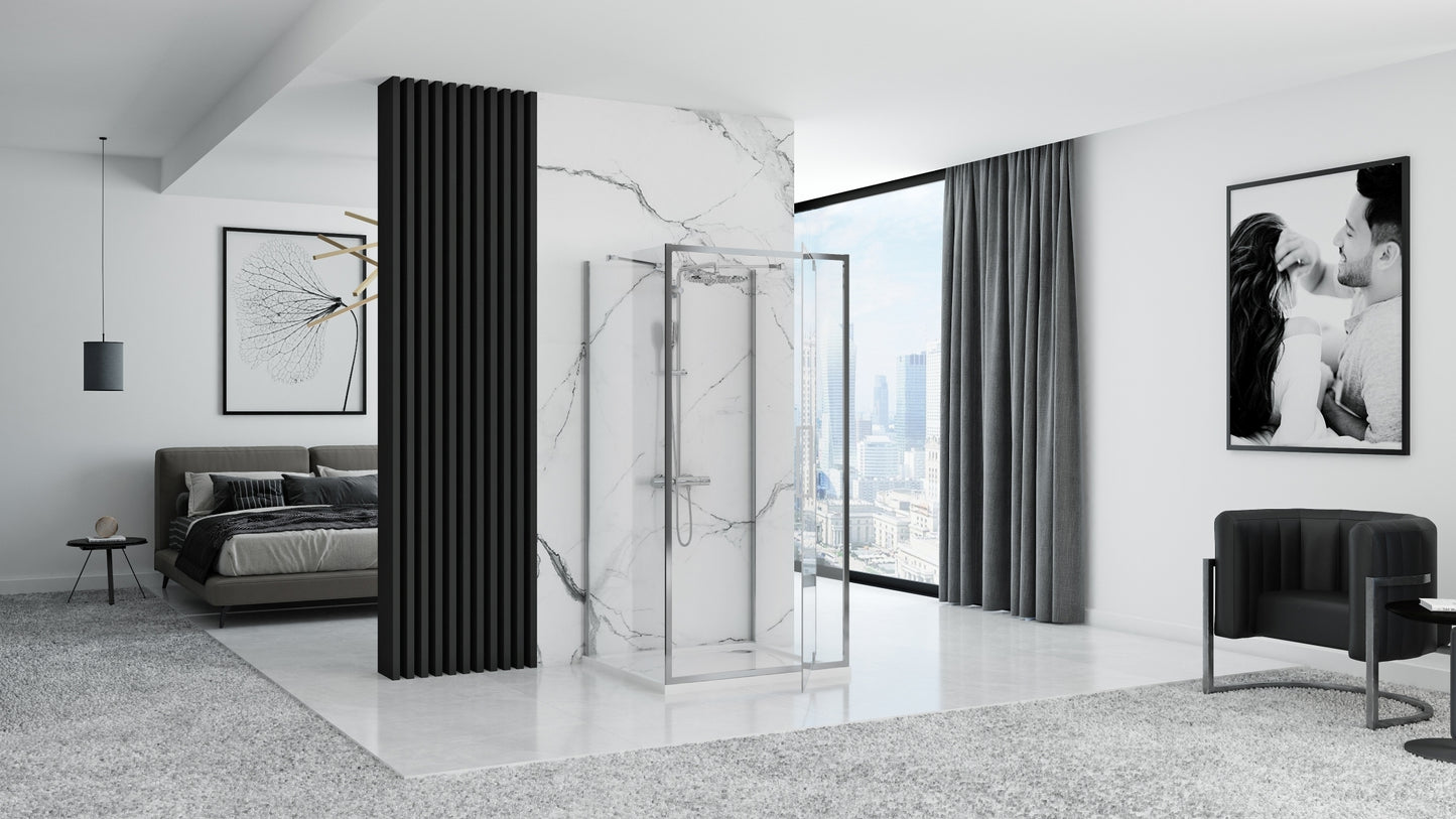 Duschkabine REA Rapid Swing Chrome Wandmontage 100 x 100 3