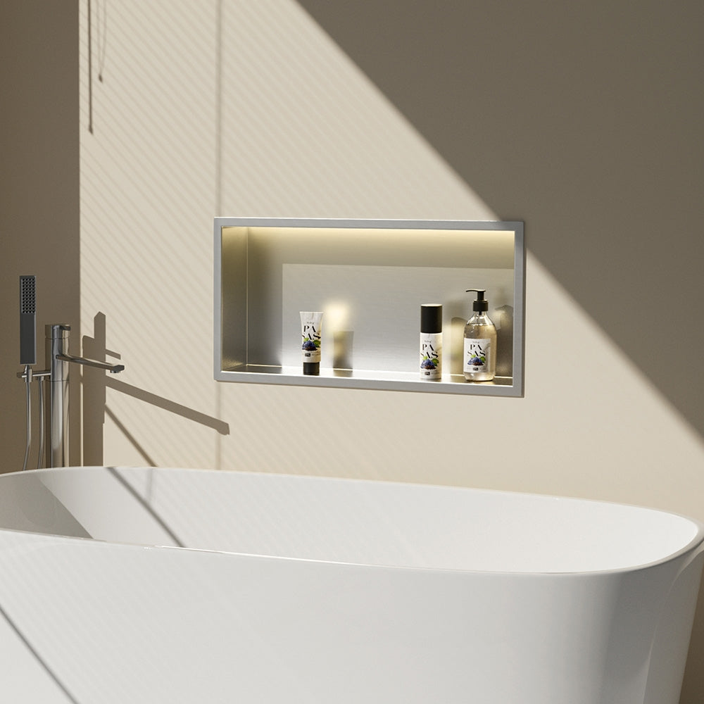 Wandeinbau-badezimmerregal Led 30x60 Steel Brush  2