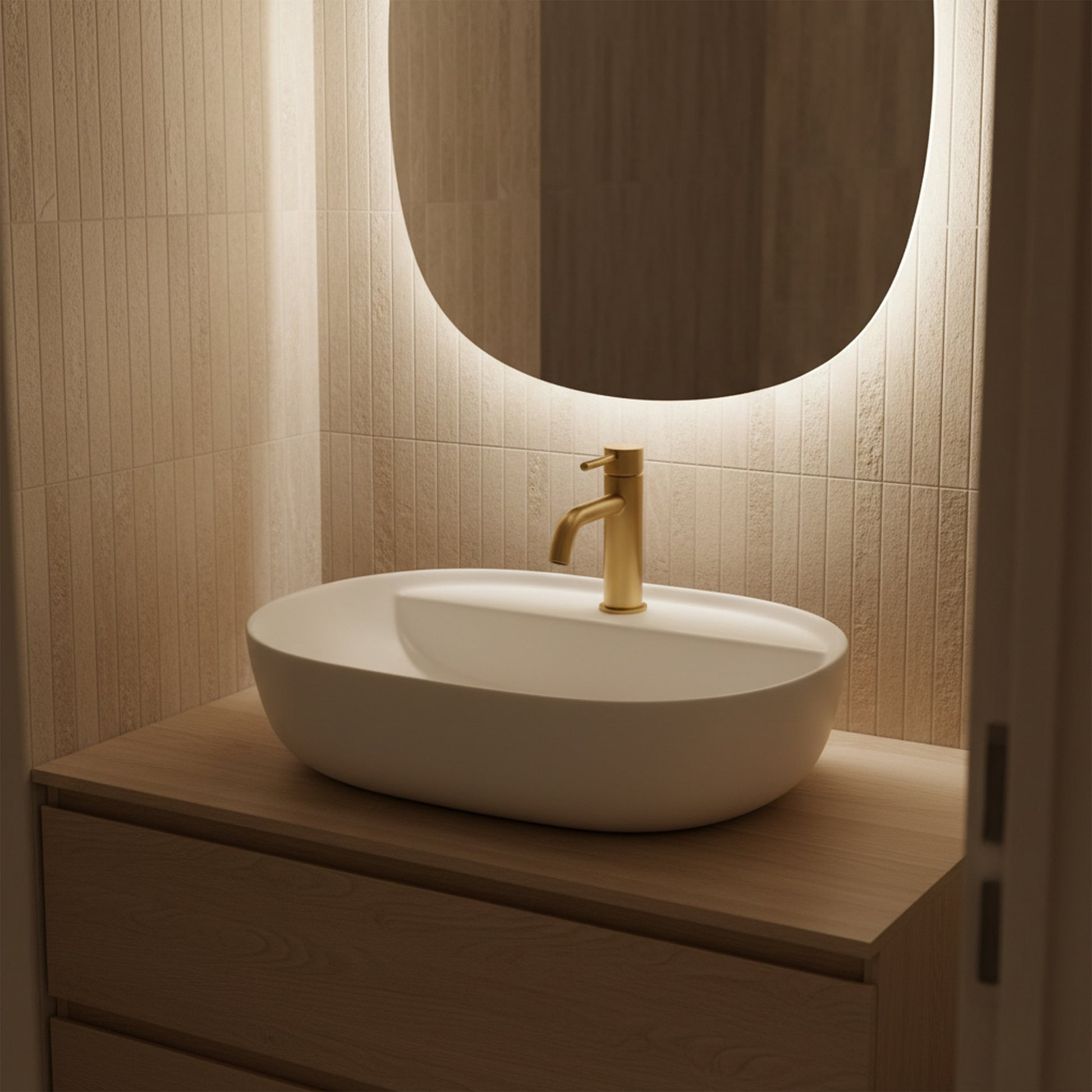 Aufsatzwaschbecken Rea Aura 51 White Matt  1