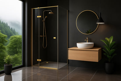 Duschkabine Rea Atlas 100x100 Brush Gold rechte 2