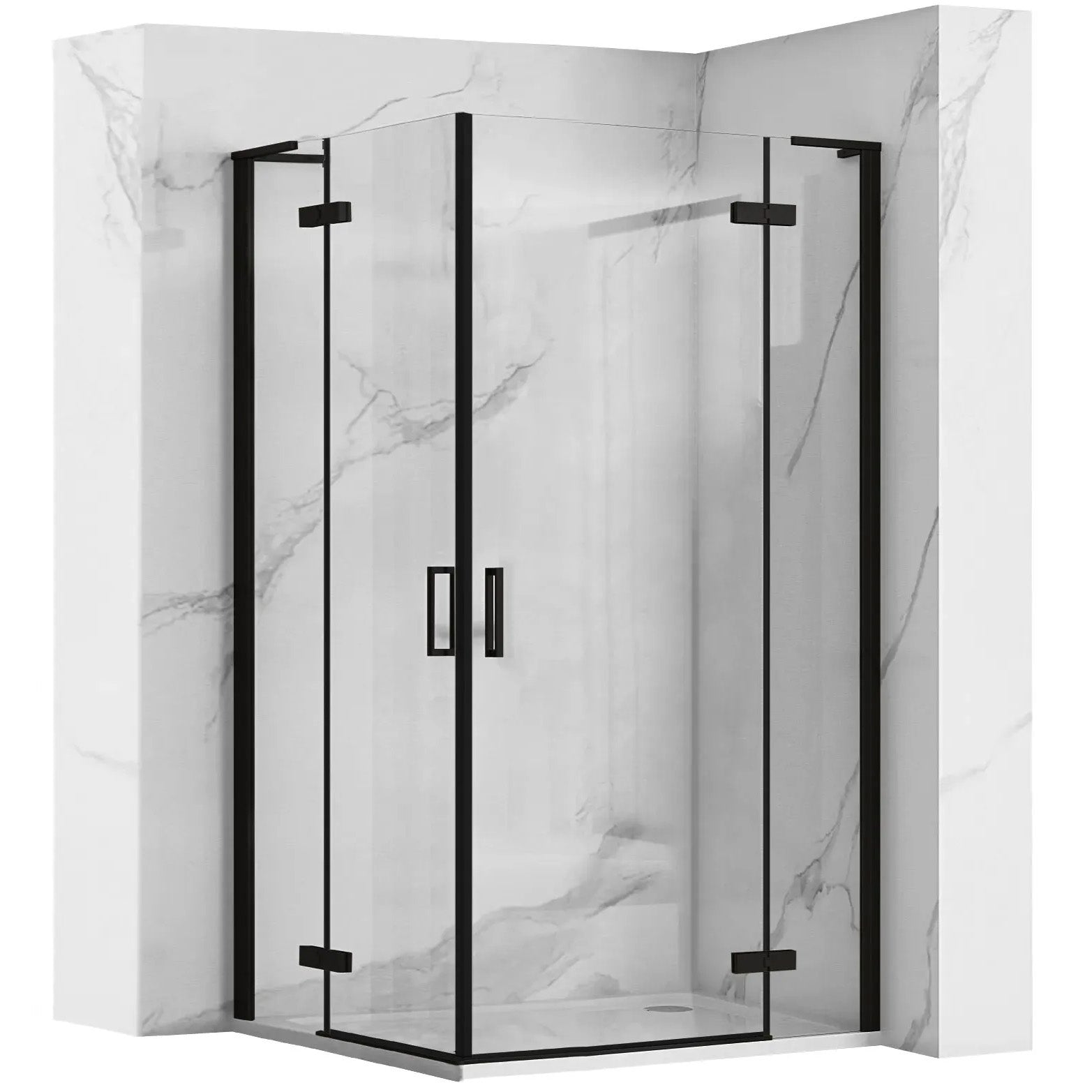 Duschkabine REA Hugo Double Black 80x100  1