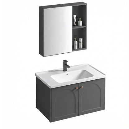 Badezimmermöbel-Set mit Waschbecken Denver 60cm Grey  2