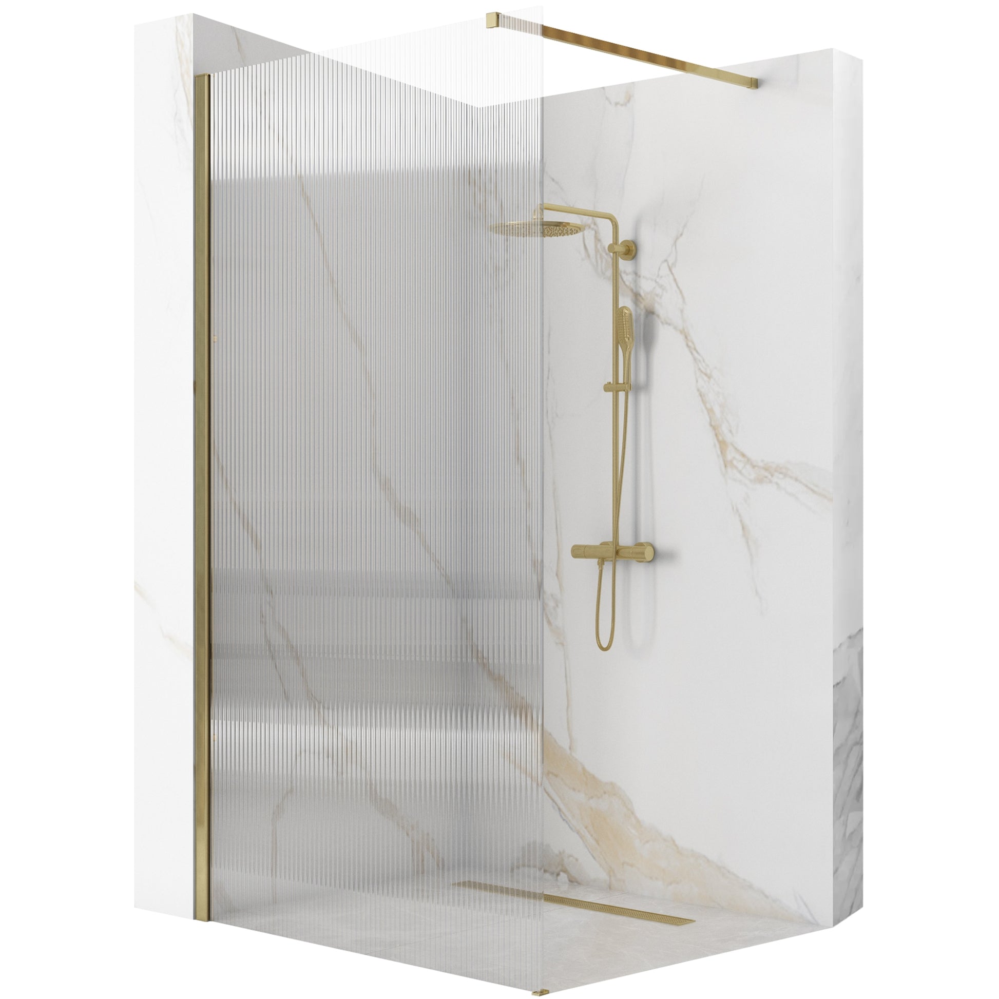Duschwand Rea Aero Intimo Gold Brush 90  1
