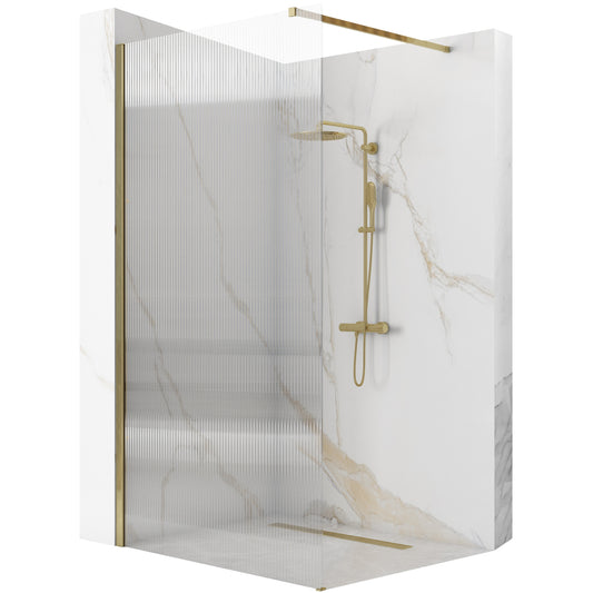 Duschwand Rea Aero Intimo Gold Brush 90  1