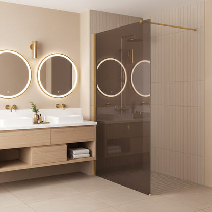 Duschwand Rea Flexi Brown / Gold 120  1