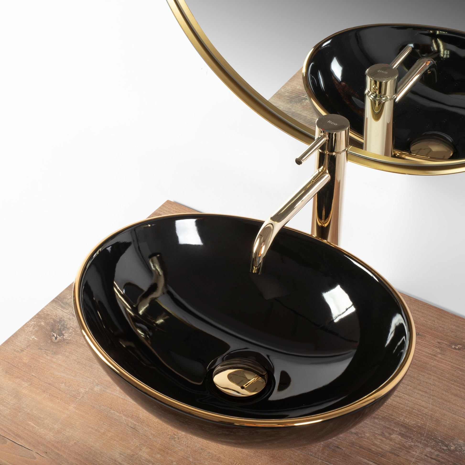 Aufsatzwaschbecken Rea Sofia Black Gold Edge 3