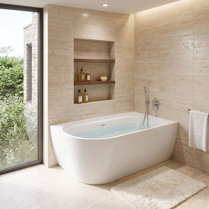 Acryl Eckbadewanne Rea Marion Right 170cm Schwarze Stöpselabdeckung 3