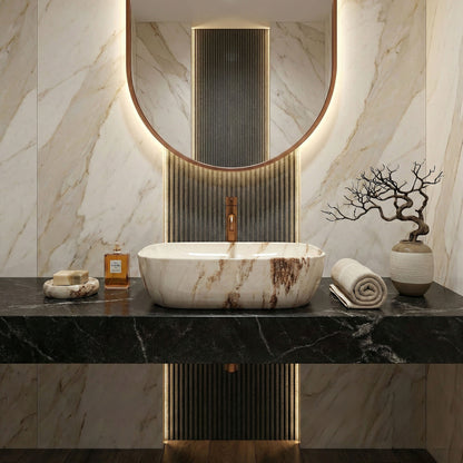 Aufsatzwaschbecken Rea Belinda Marrone Marrone Shiny  3