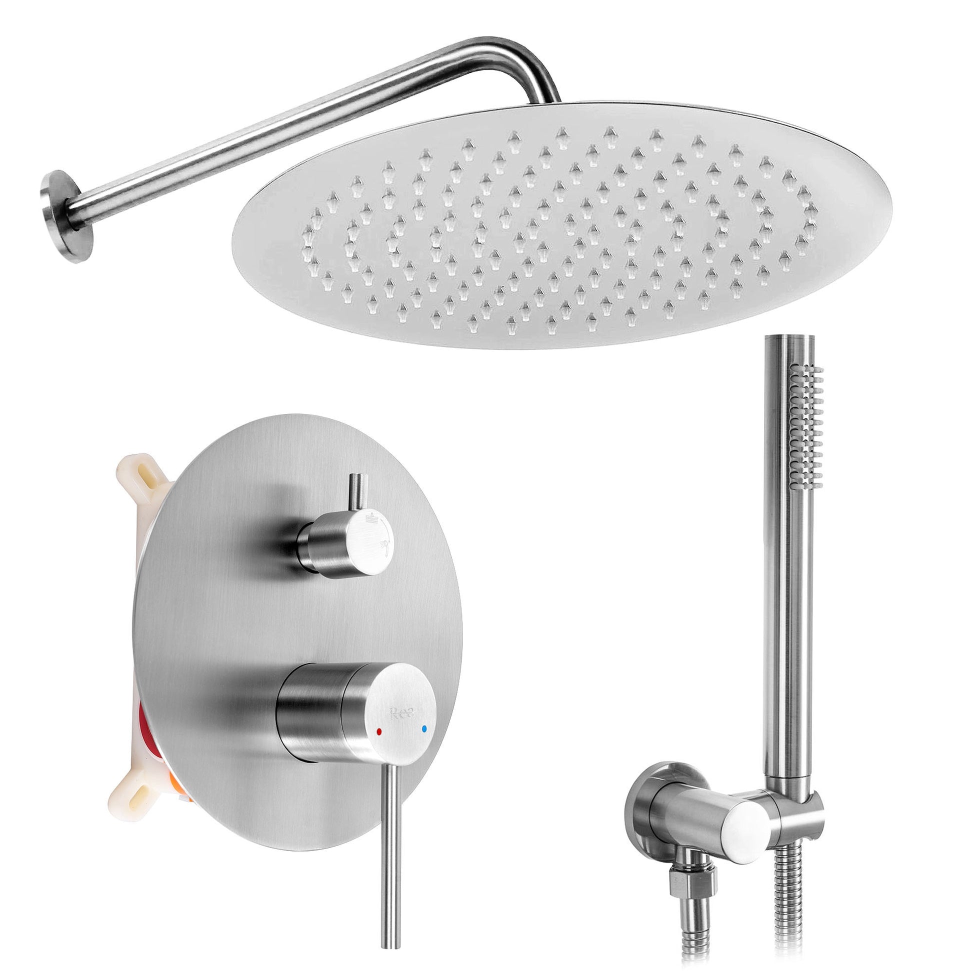 Unterputz Duschset Rea Foss Clif Nickel Brush + Box  1