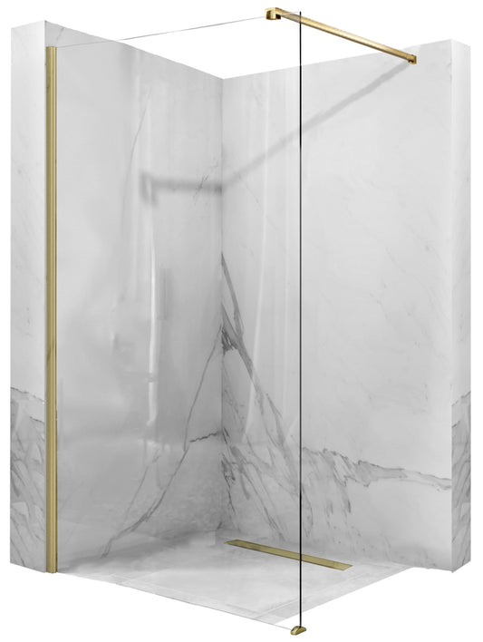 Duschwand Rea Aero Gold Brush 100  1