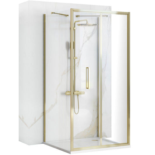 Duschkabine REA Rapid Fold Gold Wandmontage 100 x 80 1