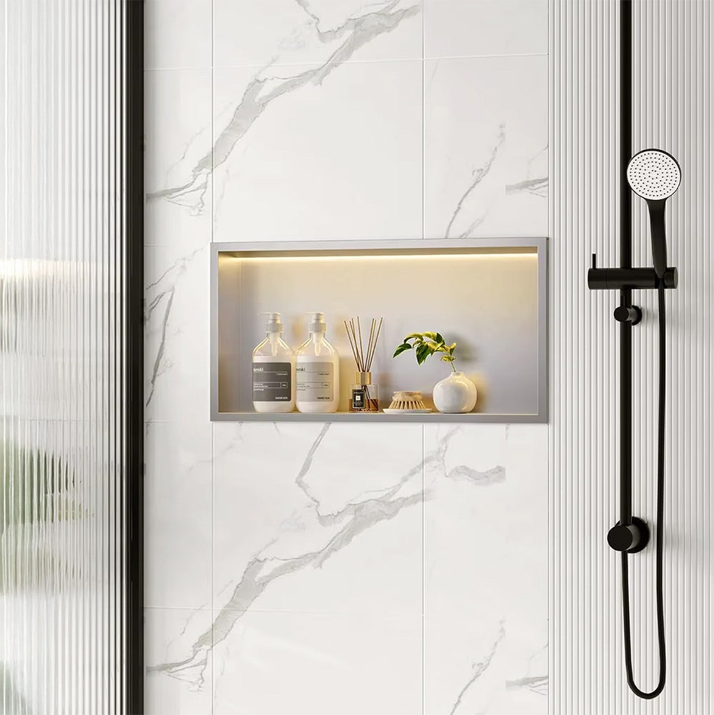 Wandeinbau-badezimmerregal Led 30x60 Steel Brush  5