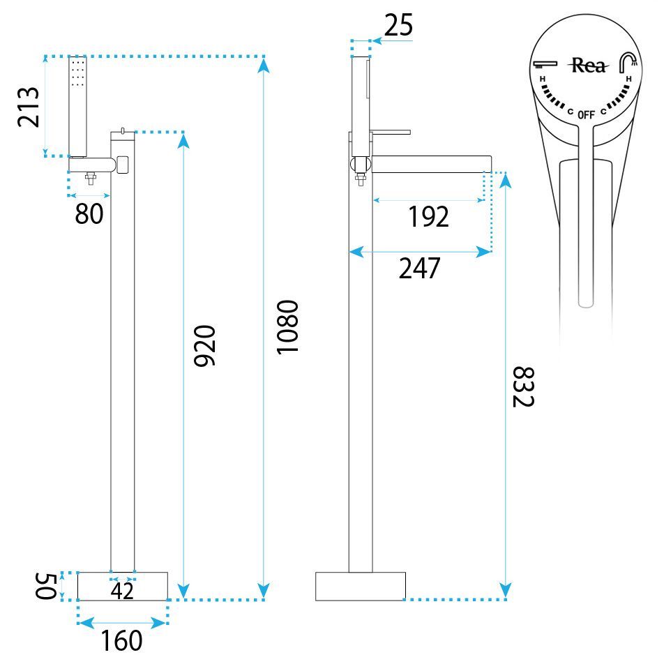 Frei Stehende Armatur Rea Grace Titan 10