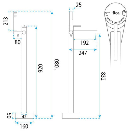 Frei Stehende Armatur Rea Grace Titan 10