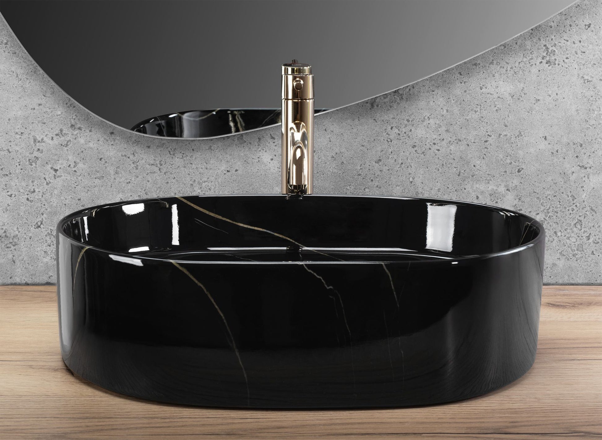 Aufsatzwaschbecken Rea Nadia 50 Black Stone  4
