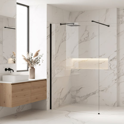 Duschwand Rea Flexi Transparent / Black 140  7