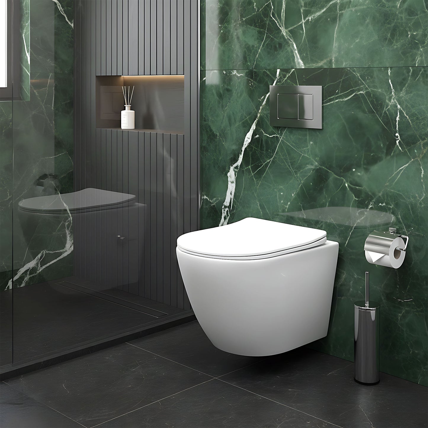 wandhängendes WC REA Carlo Lux Rimless mit Bidetfunktion  7