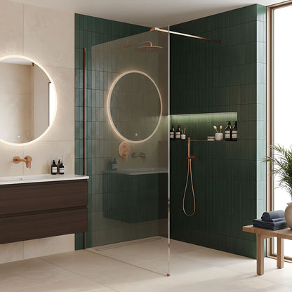 Duschwand Rea Flexi Transparent / Brush Copper 130  5