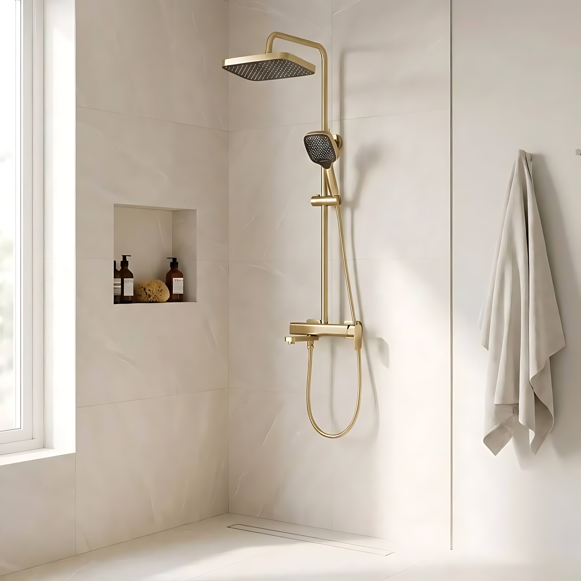 Duschgarnitur Rea Arlo Brush Gold  7