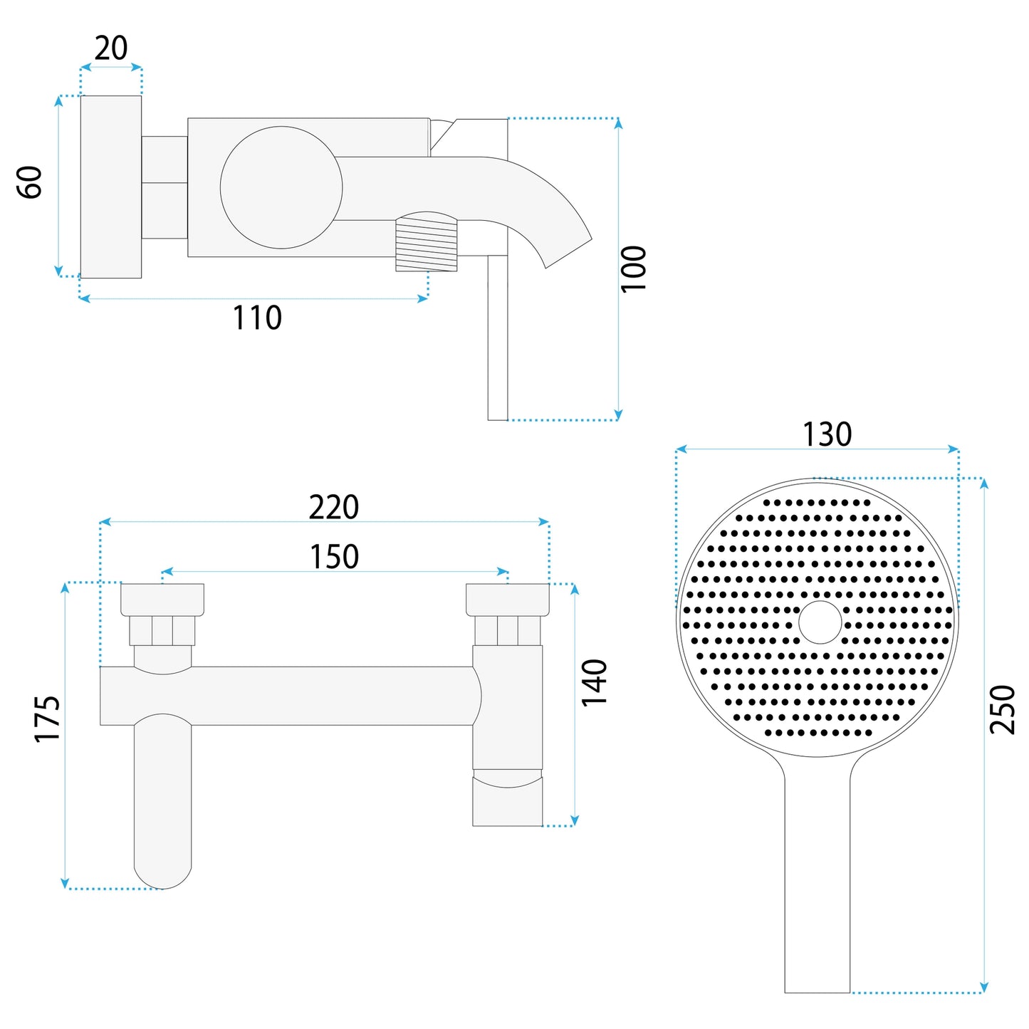 Wannenarmatur Rea Foster Nickel Brush  9