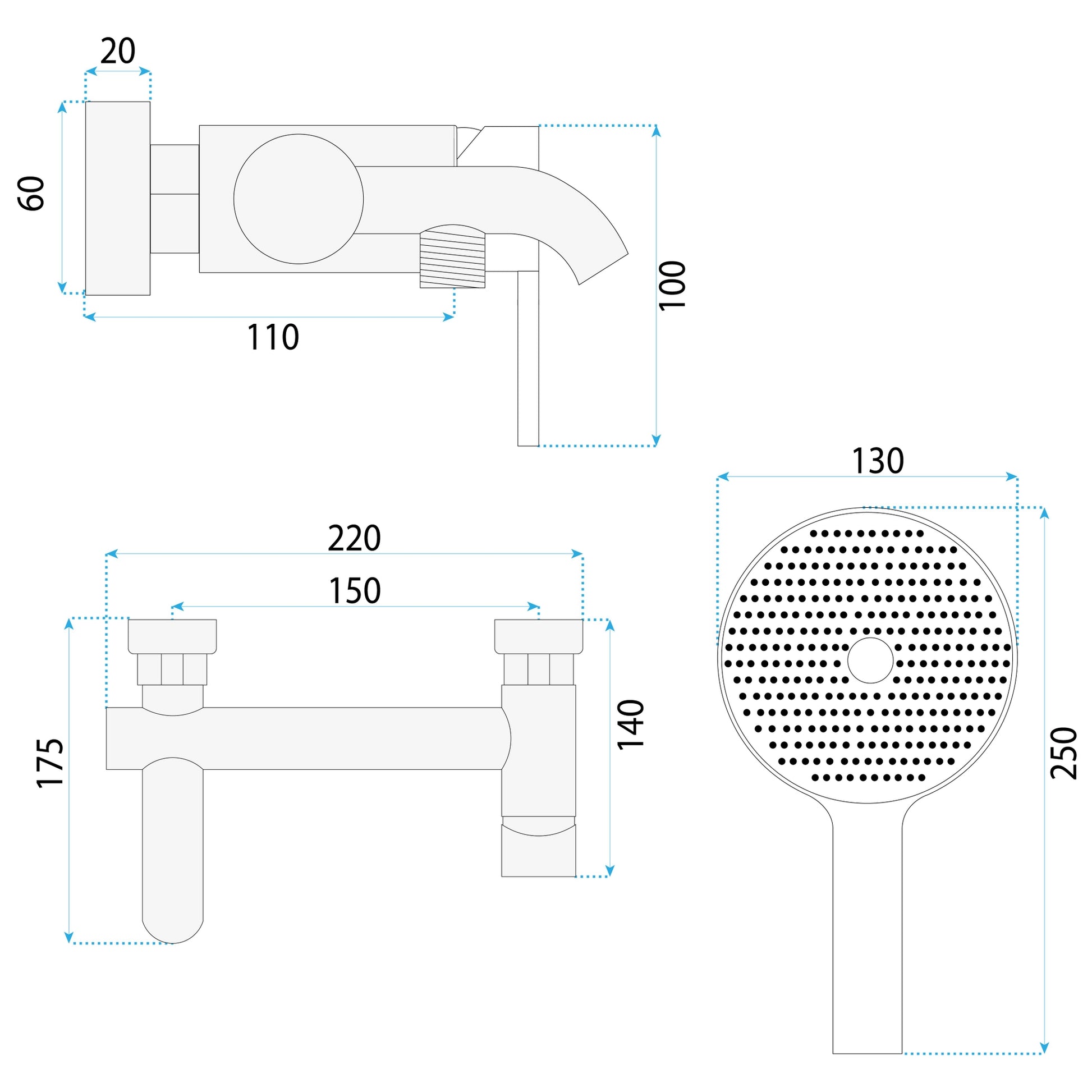 Wannenarmatur Rea Foster Nickel Brush  9