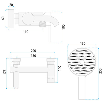 Wannenarmatur Rea Foster Nickel Brush  9