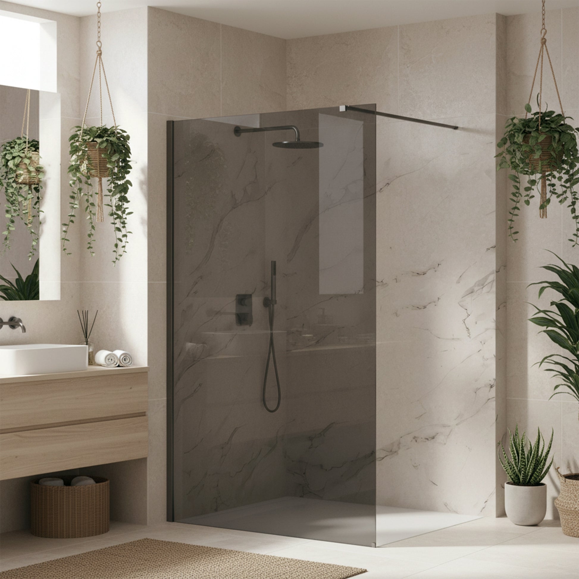 Duschwand Rea Flexi Grey / Titan 90  5