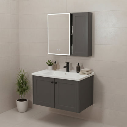 Badezimmermöbel-Set mit Waschbecken Monti 60cm Grey  3