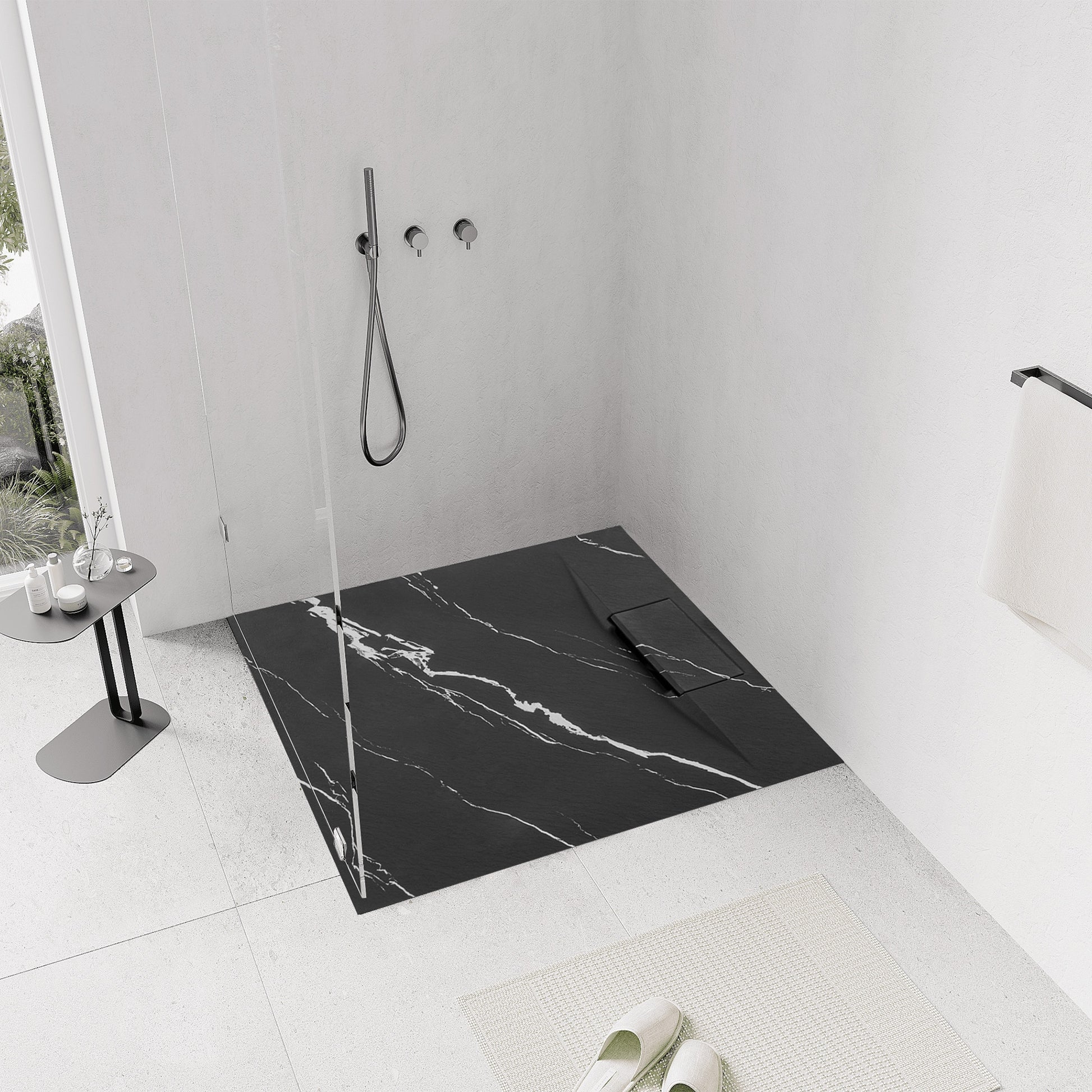 Duschtasse Bazalt CARRARA BLACK 90x90  7
