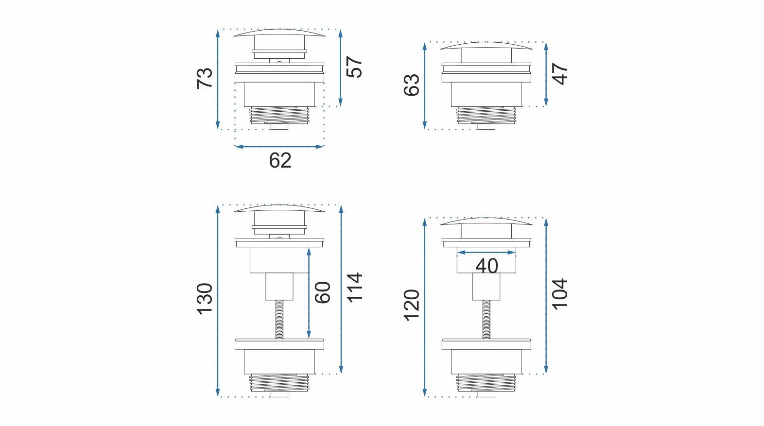 Siphon + Klik-Klak universell Chrom  5