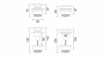 Siphon + Klik-Klak universell Chrom  5