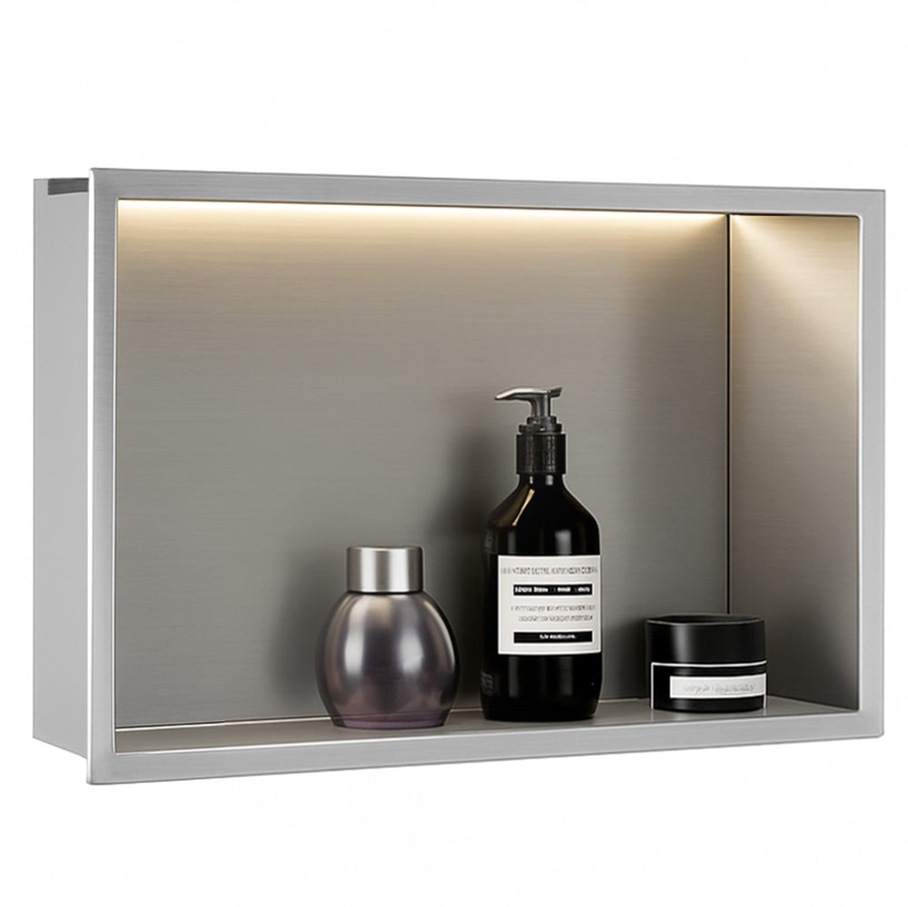 Wandeinbau-badezimmerregal Led 30x45 Steel Brush  4