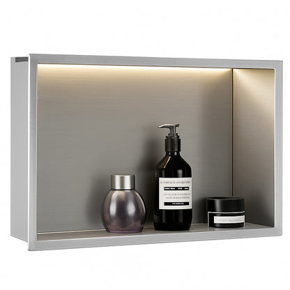 Wandeinbau-badezimmerregal Led 30x45 Steel Brush  4