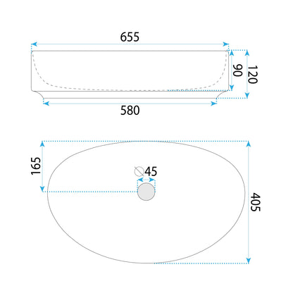 Aufsatzwaschbecken Rea Sabina 65  5
