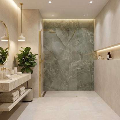 Duschwand Rea Flexi Transparent / Gold 100  4