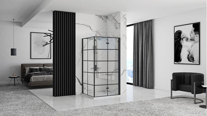 Duschkabine Rea Molier Black 90x90  3