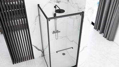 Duschkabine Rea Space In Black 80x100 mit Duschwanne Savoy Schwarz 4