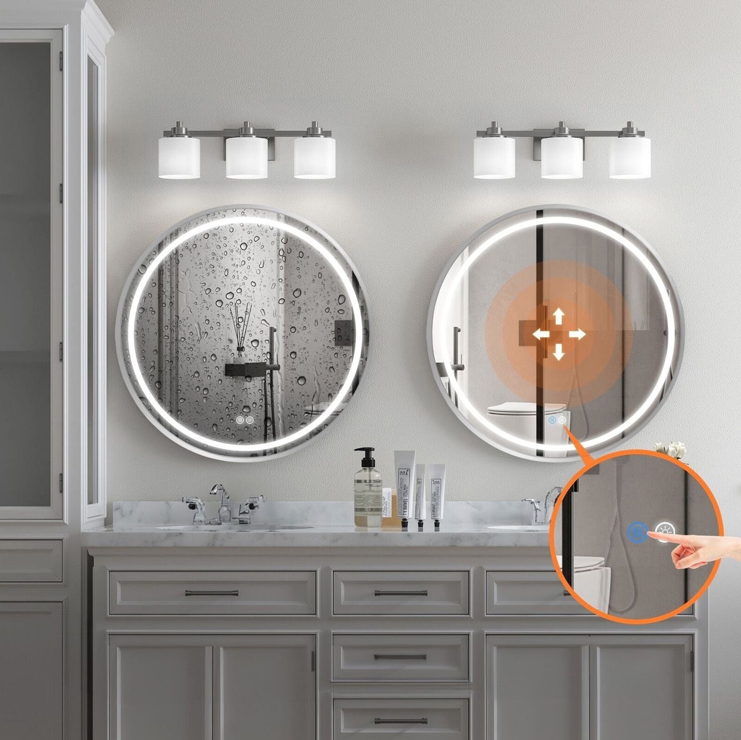 Spiegel LED 70cm MMJ BRUSH SILVER  5