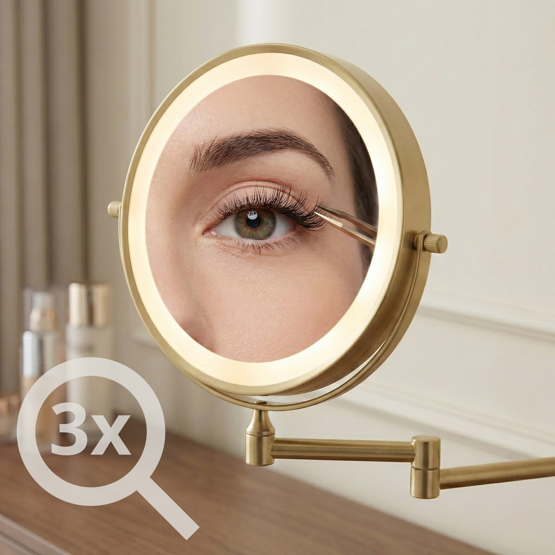 Spiegel LED Glow Brush Gold  5