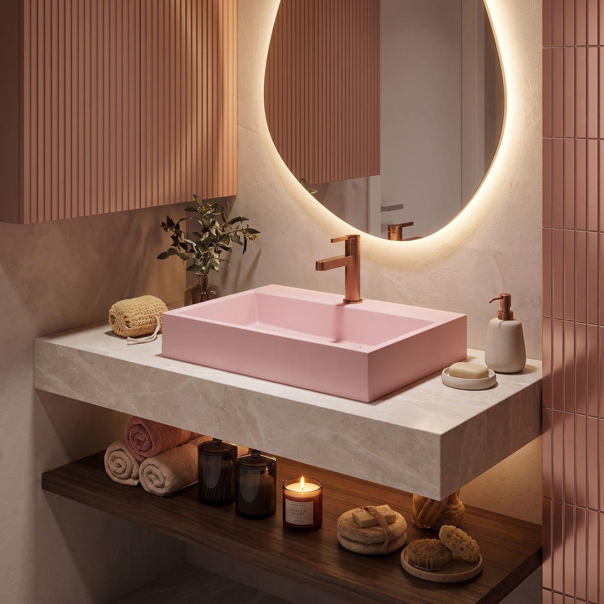 Waschbecken Konglomerat GOYA PINK 60CM 7