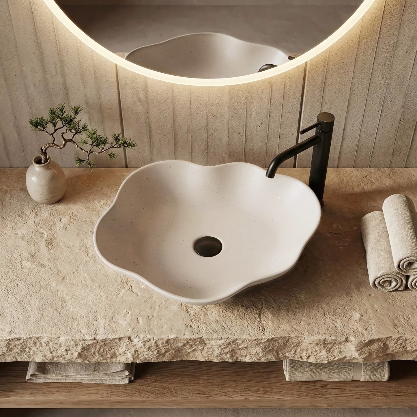 Aufsatzwaschbecken Rea Pearl Warm  4