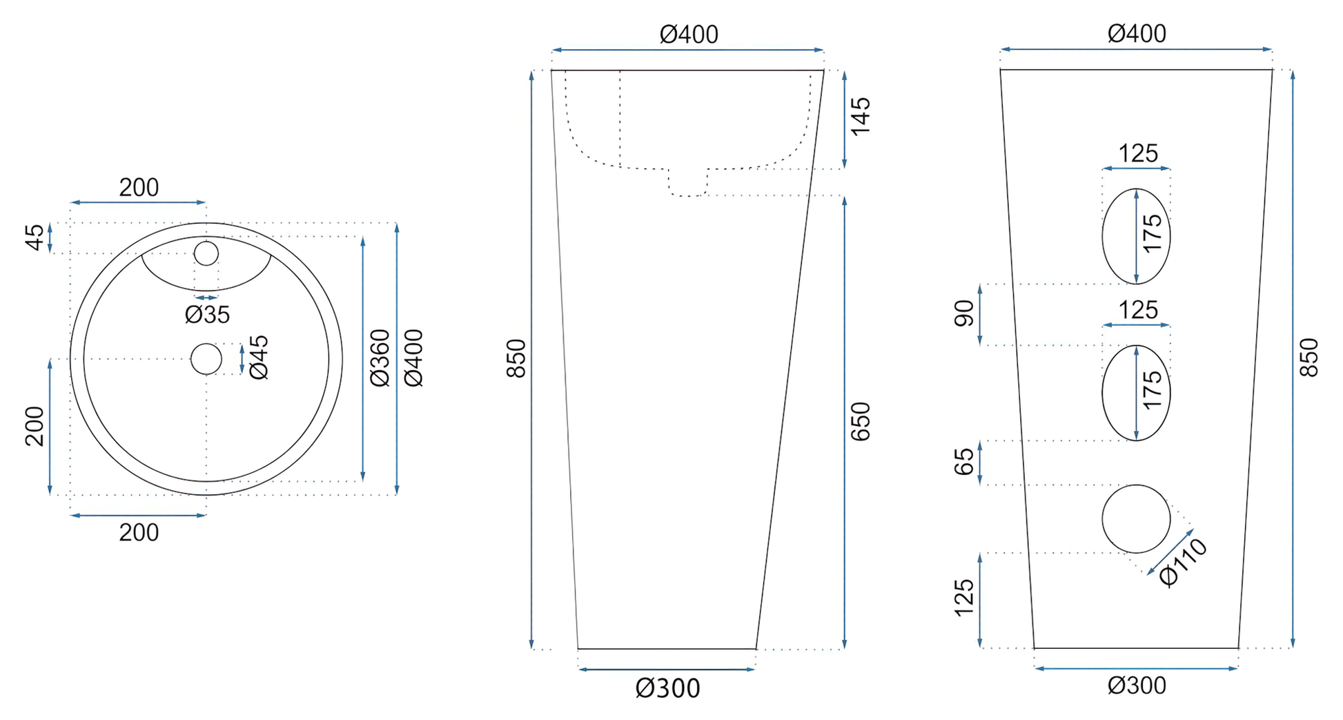 Standwaschbecken Blanka Savana Matt  11