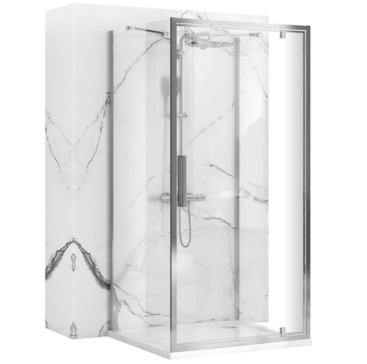 Duschkabine REA Rapid Swing Chrome Wandmontage 100 x 100 1
