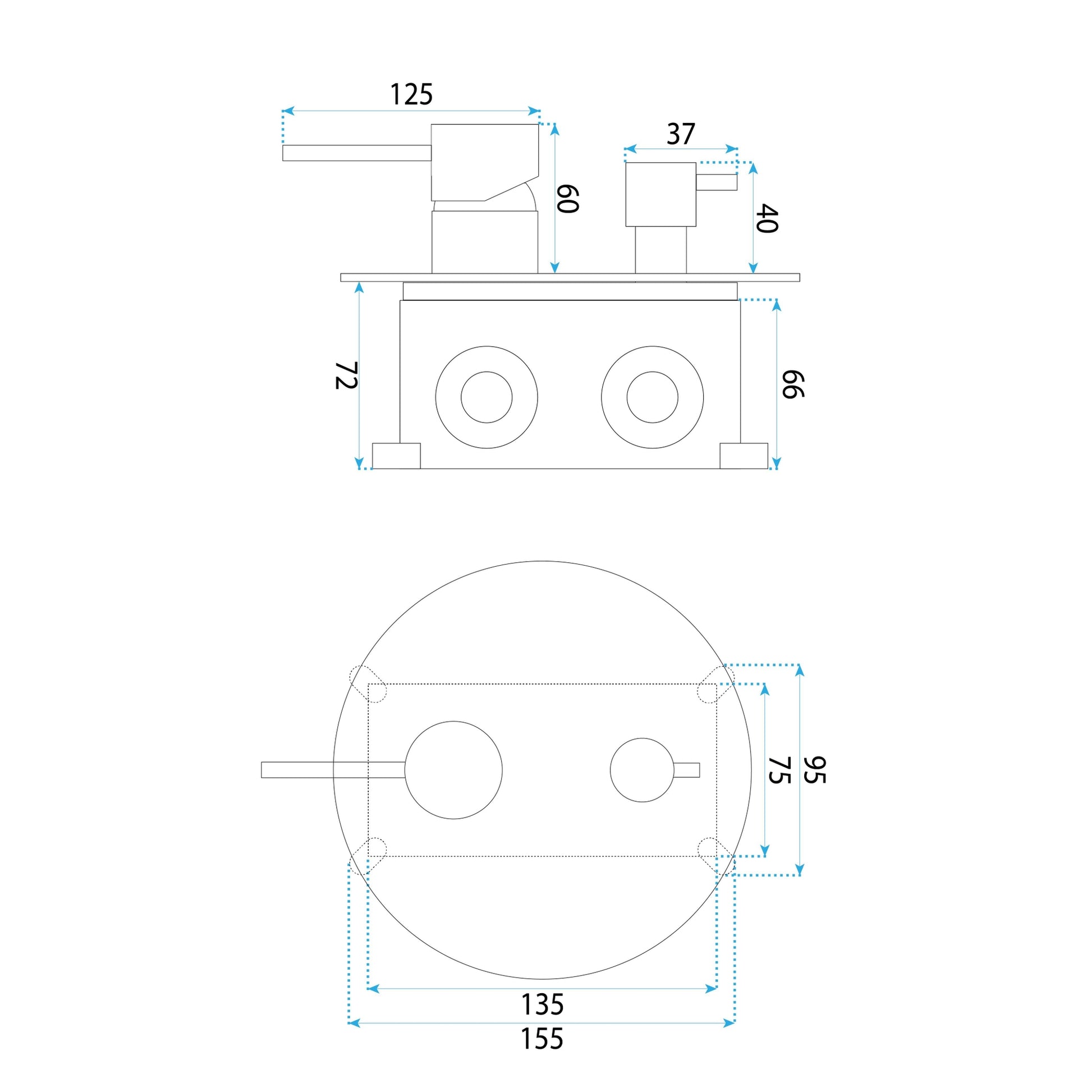 Unterputz Duschset Rea Lungo Diamond Gold + Box  8