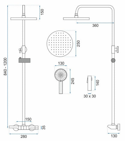 Duschgarnitur REA Savio Led Titanium  9