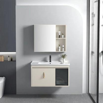 Badezimmermöbel-Set mit Waschbecken Paris 60cm Beige  1