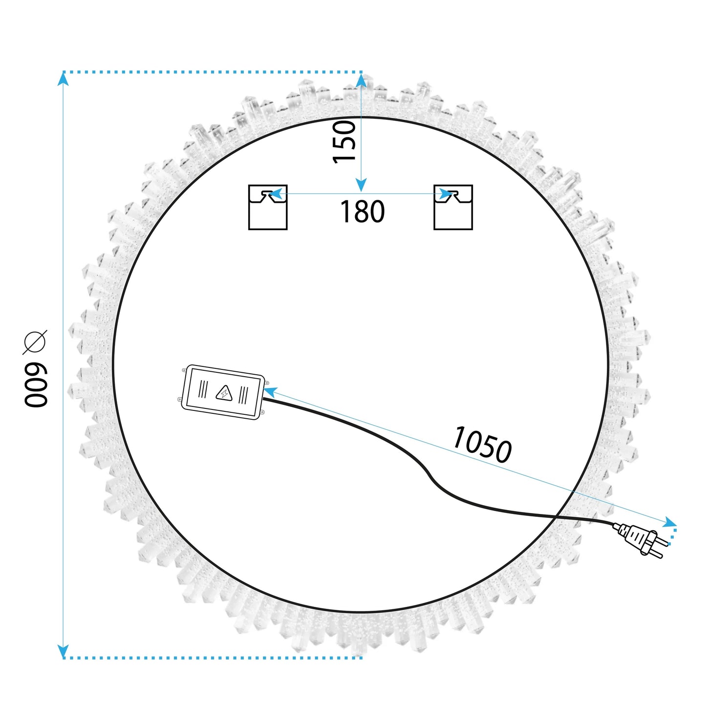Spiegel LED 60cm YH-3564  7