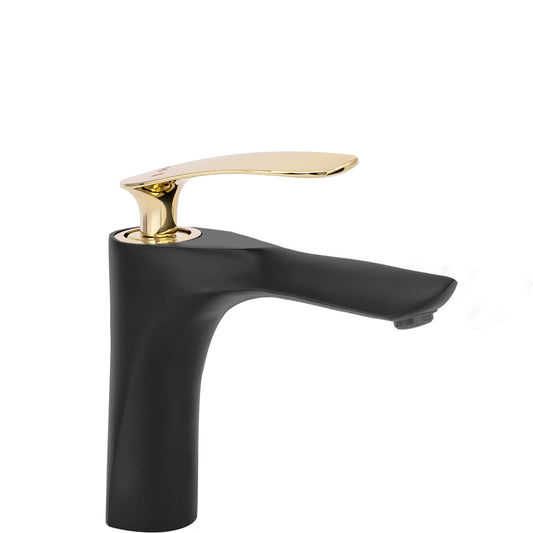 Waschbeckenarmatur Rea Orbit Black Gold low  1