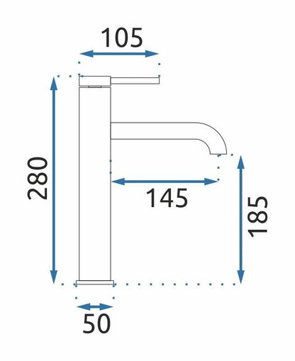 Waschbeckenarmatur Rea Spot Brush Gold High  5